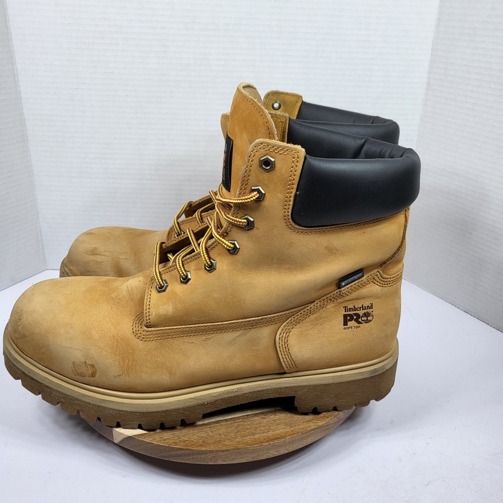 Timberland PRO Men's 65030 6" Wheat Waterproof Soft Toe Work Boots Size 15W